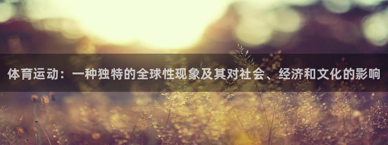 注册米兰体育官方正版app：体育运动：一种独特的全球